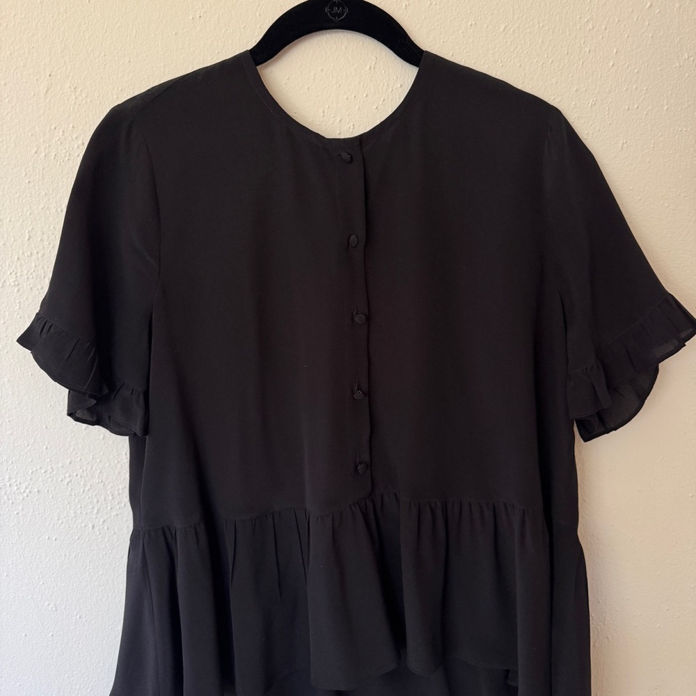 Madewell Silk Ruffle Hem Blouse - Picture 8 of 11